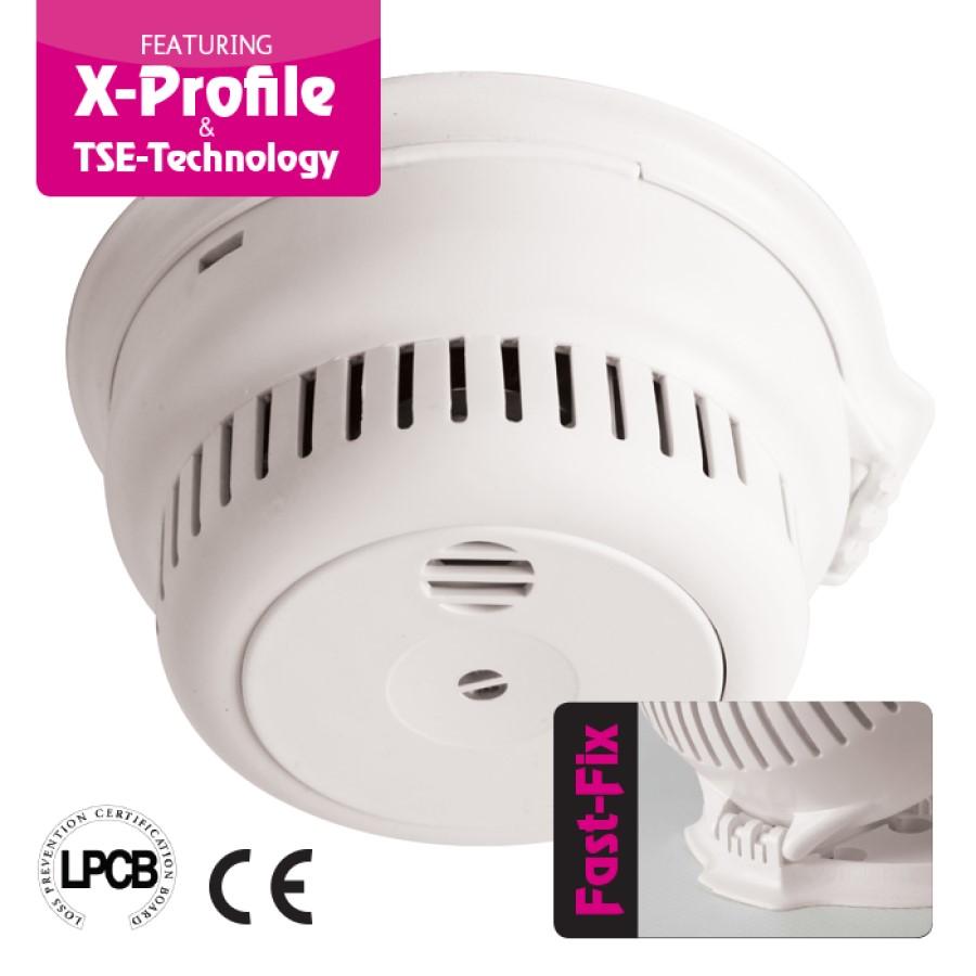 Firehawk Mains Powered Optical Smoke Alarm (Rechargeable battery back-up)